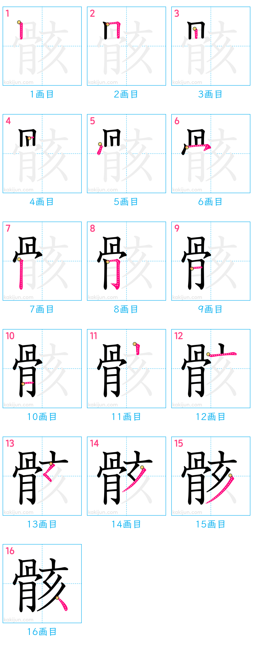 「骸」の書き順（画数）