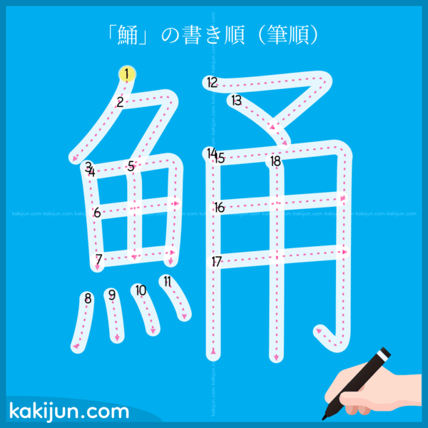 「鯒」の書き順