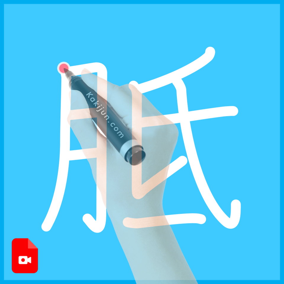 「胝」の書き方